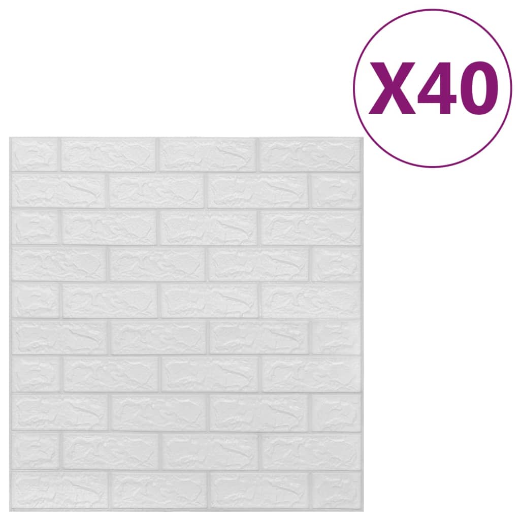3D-Behang Zelfklevend 40 St Bakstenen Wit