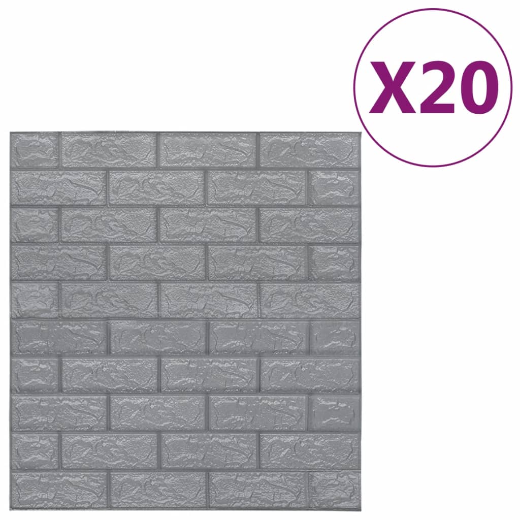 3D-Behang Zelfklevend 20 St Bakstenen Antracietkleurig