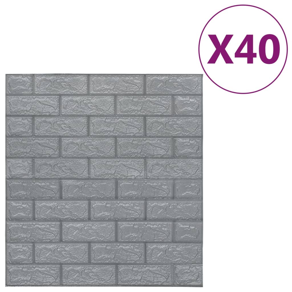 3D-Behang Zelfklevend 40 St Bakstenen Antracietkleurig