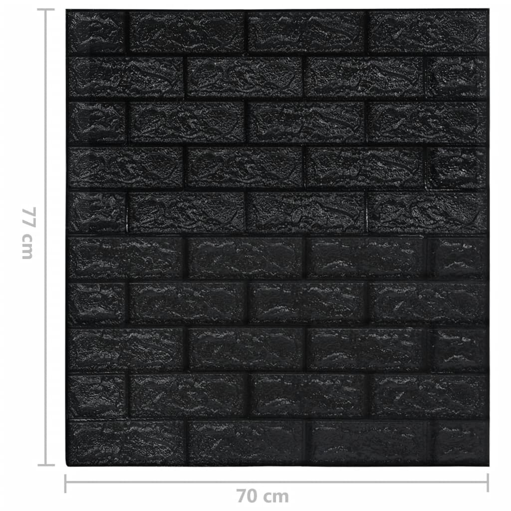 3D-Behang Zelfklevend 40 St Bakstenen Zwart