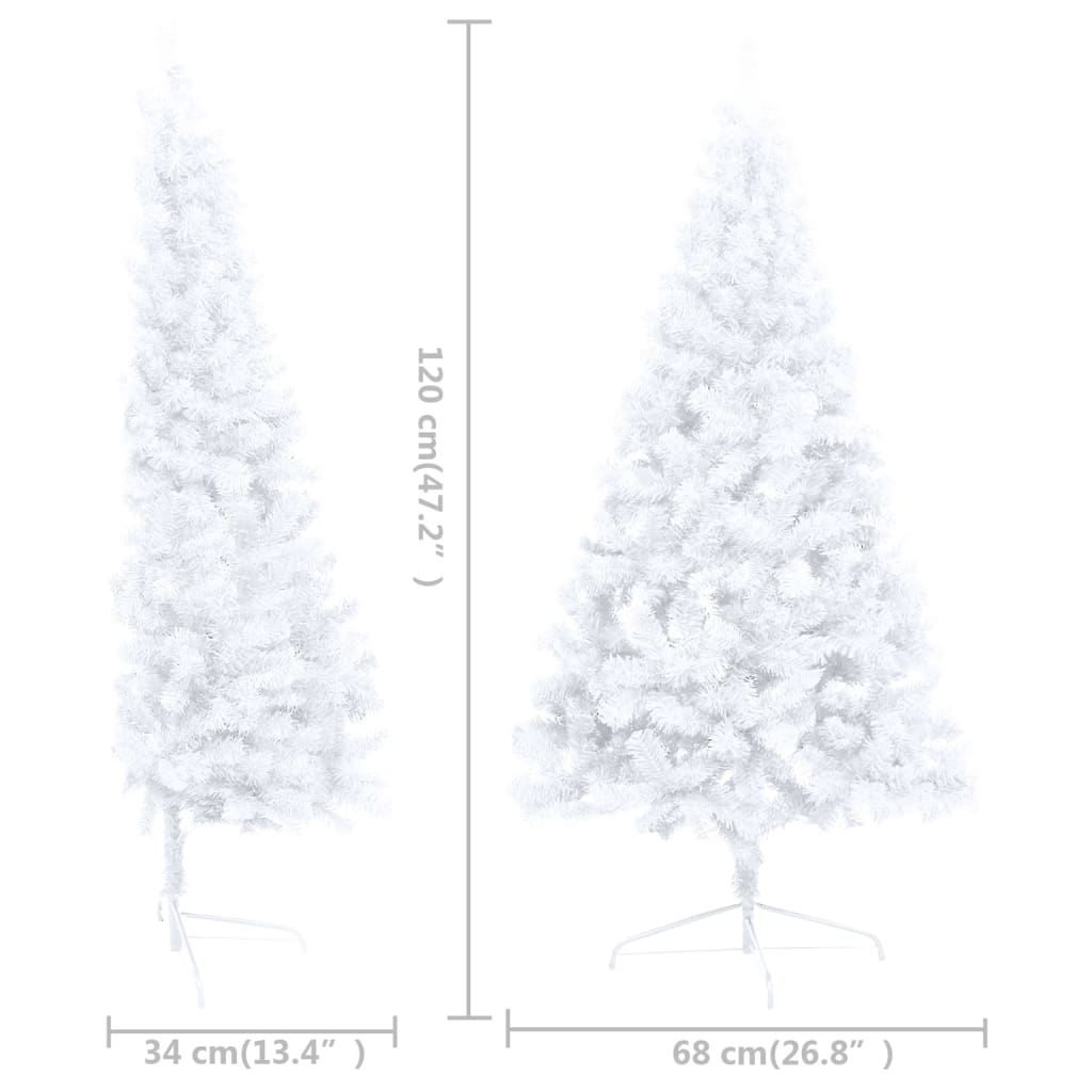 Kunstkerstboom Met Standaard Half 120 Cm Pvc Wit
