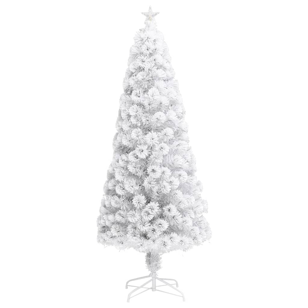 Kunstkerstboom Met Led 180 Cm Glasvezel Wit
