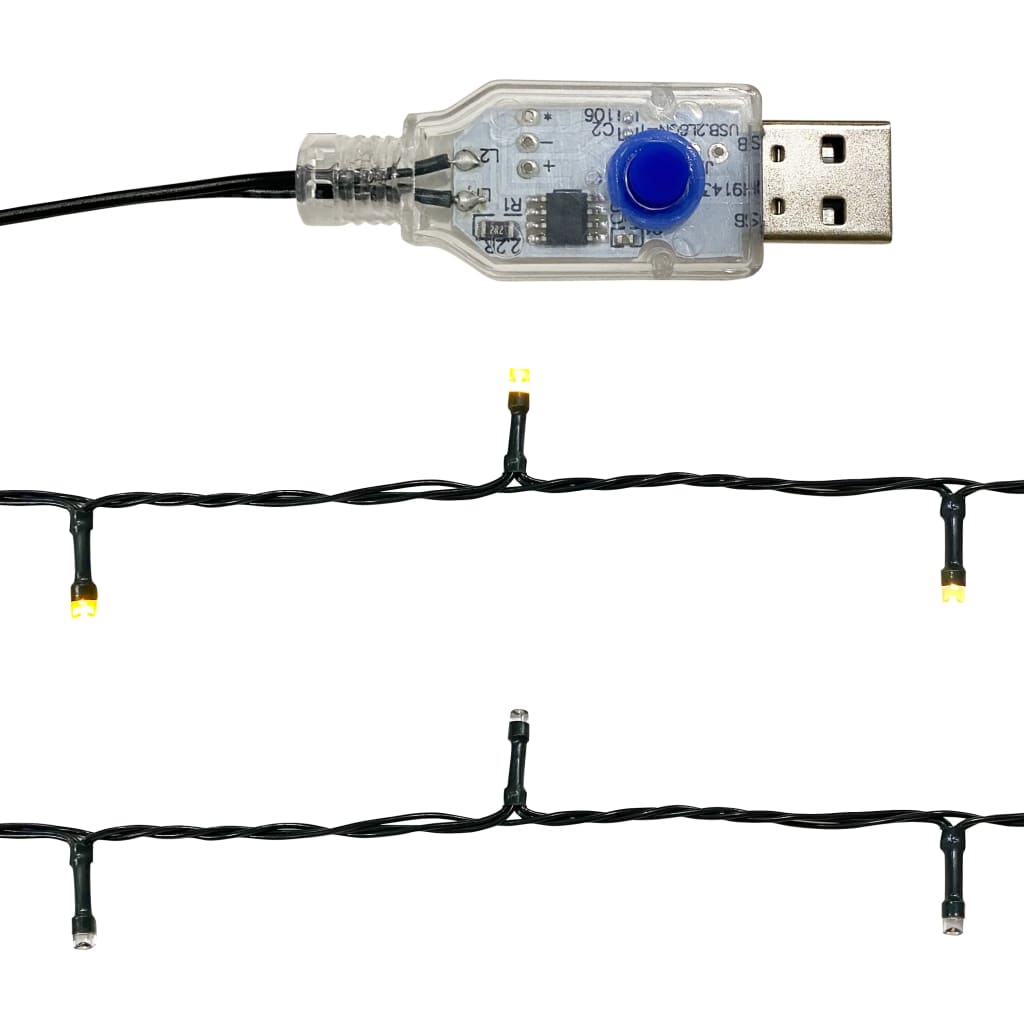 Kerstslinger Met Led-Lampjes 10 M Zwart