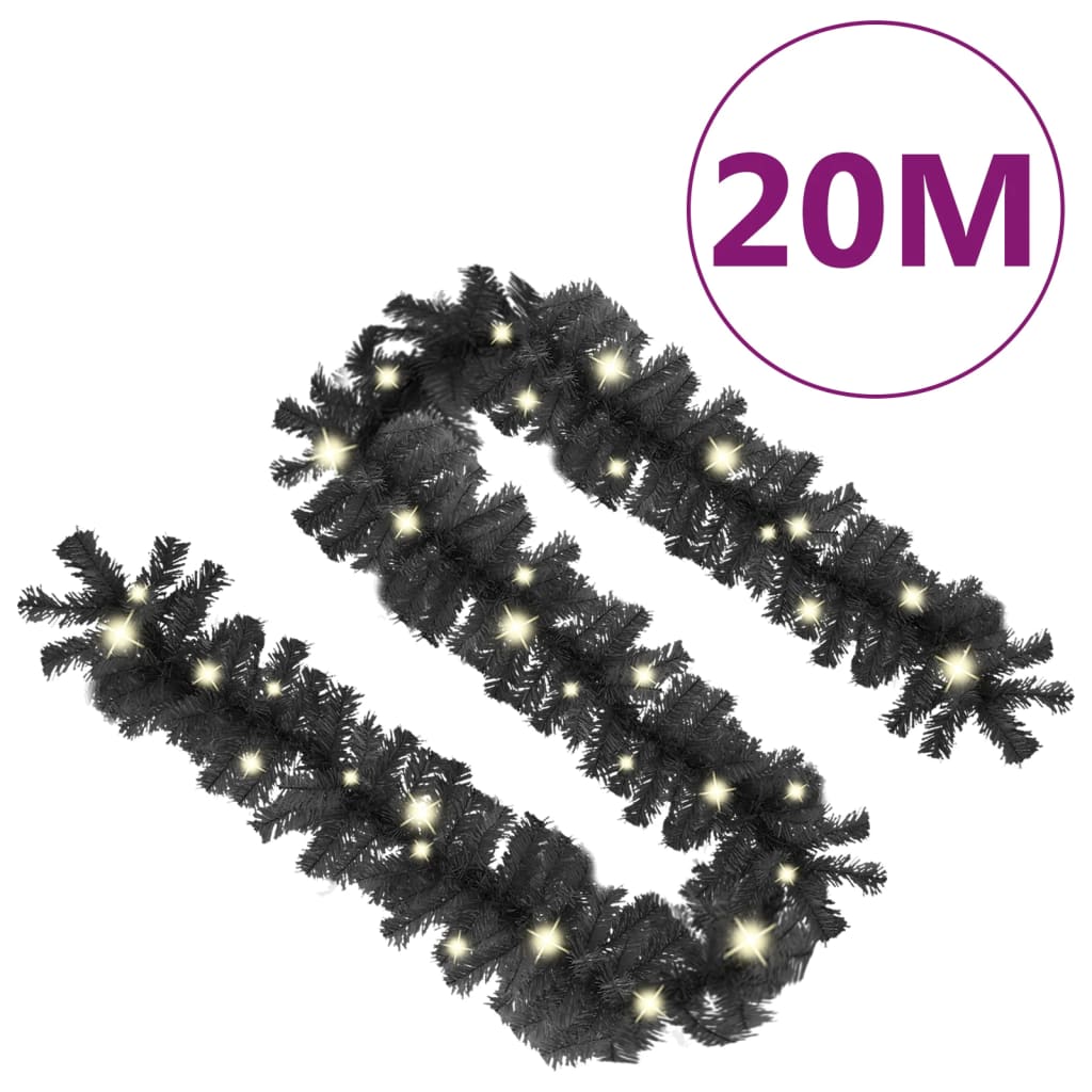 Kerstslinger Met Led-Lampjes 20 M Zwart