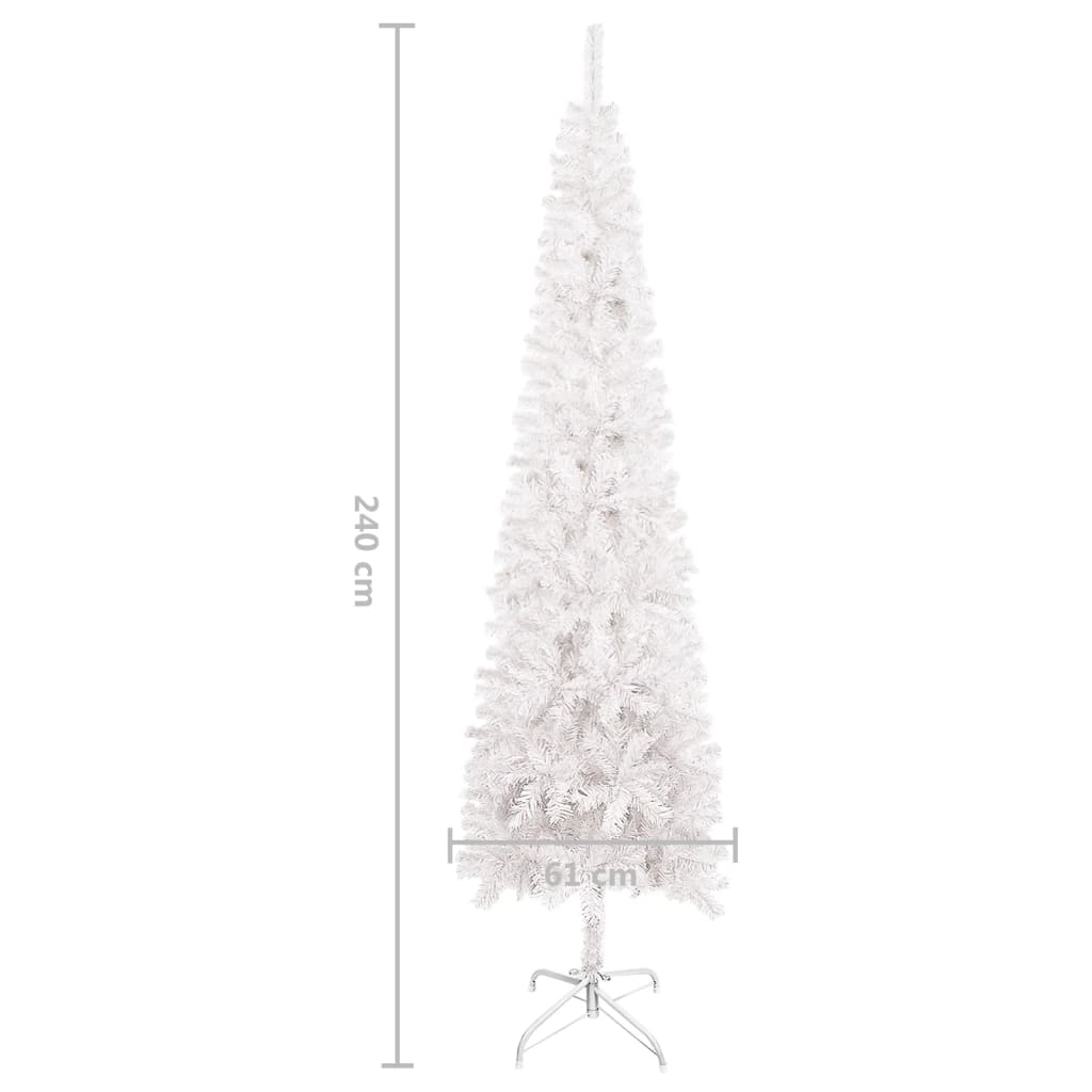 Kerstboom Smal 240 Cm Wit