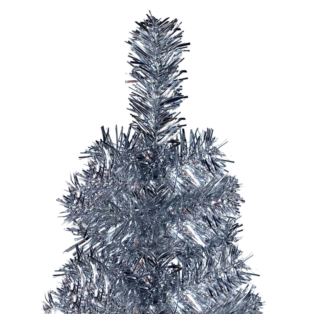 Kerstboom Smal 210 Cm Zilverkleurig