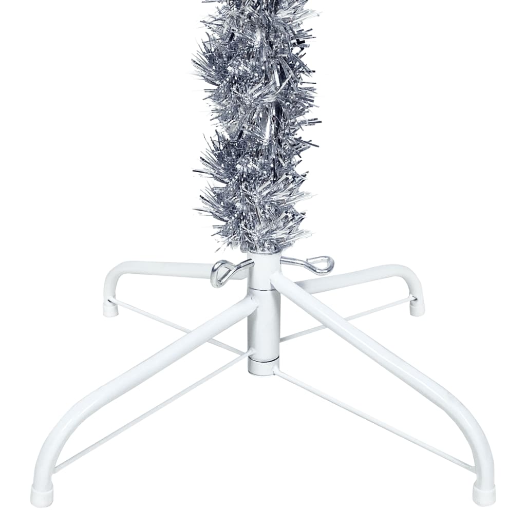 Kerstboom Smal 210 Cm Zilverkleurig