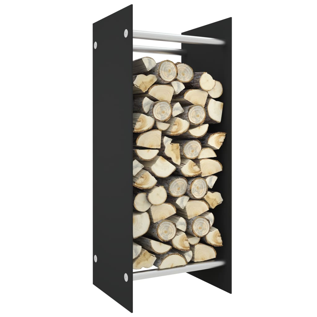 Haardhoutrek 40X35X100 Cm Gehard Glas Zwart