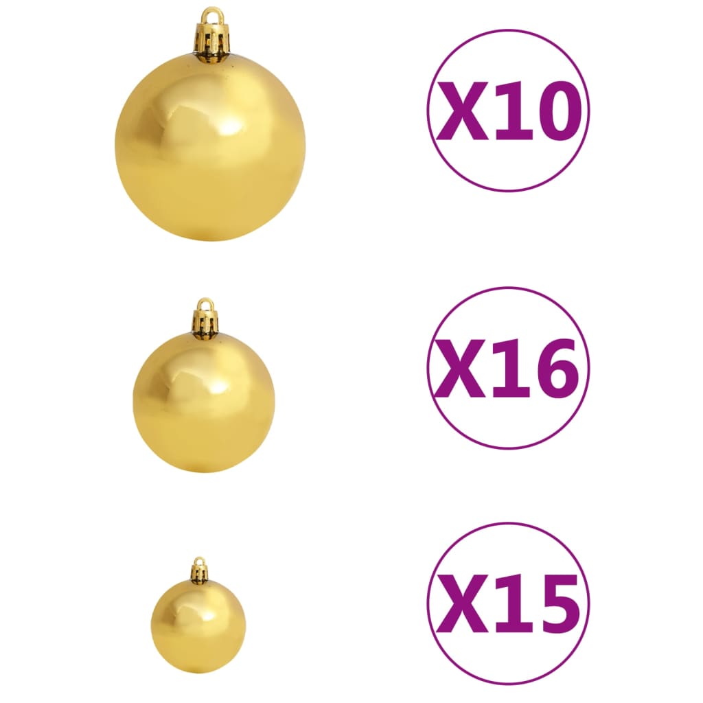 120-Delige Kerstballenset Met Piek En 300 Led's Goud En Brons