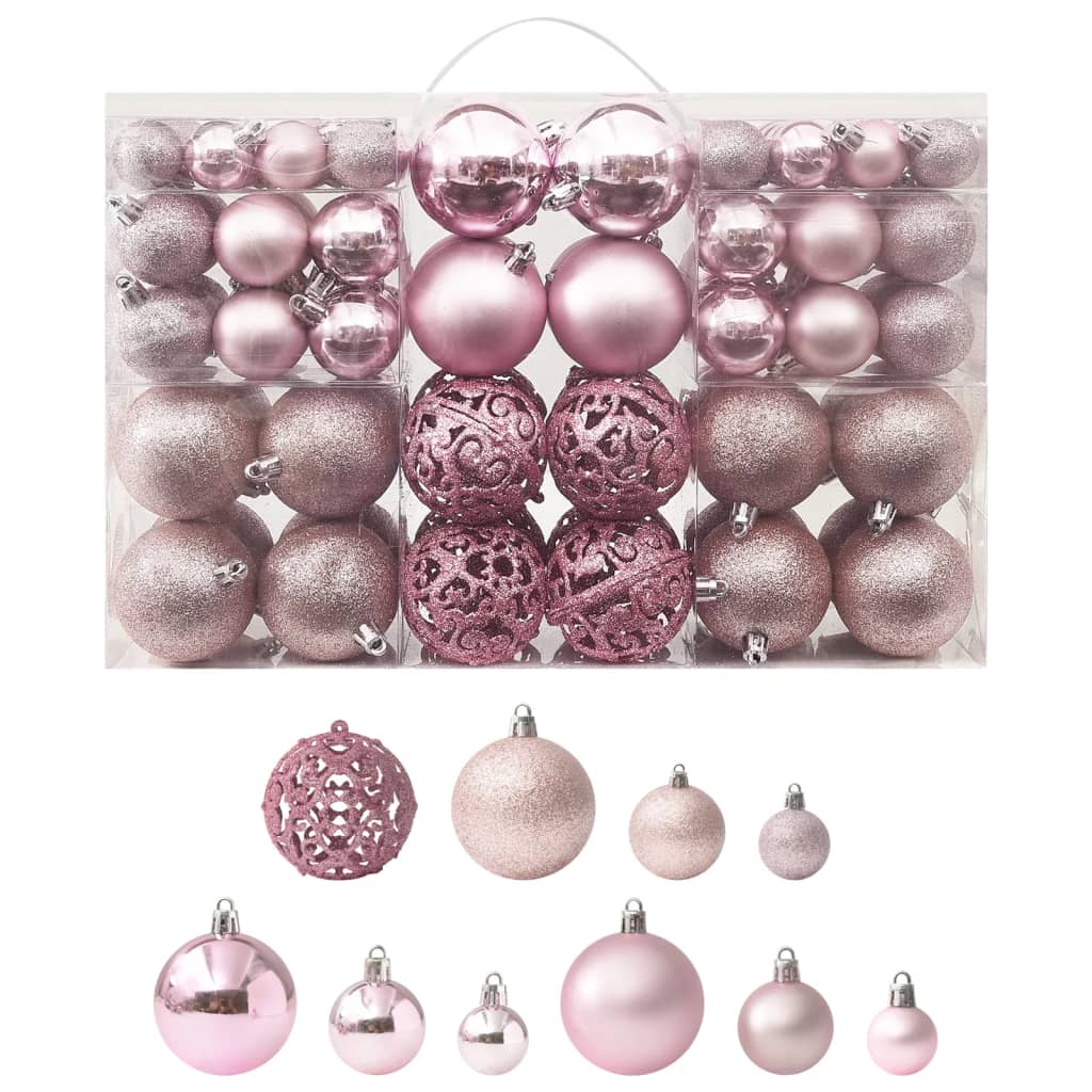 100-Delige Kerstballenset Roze