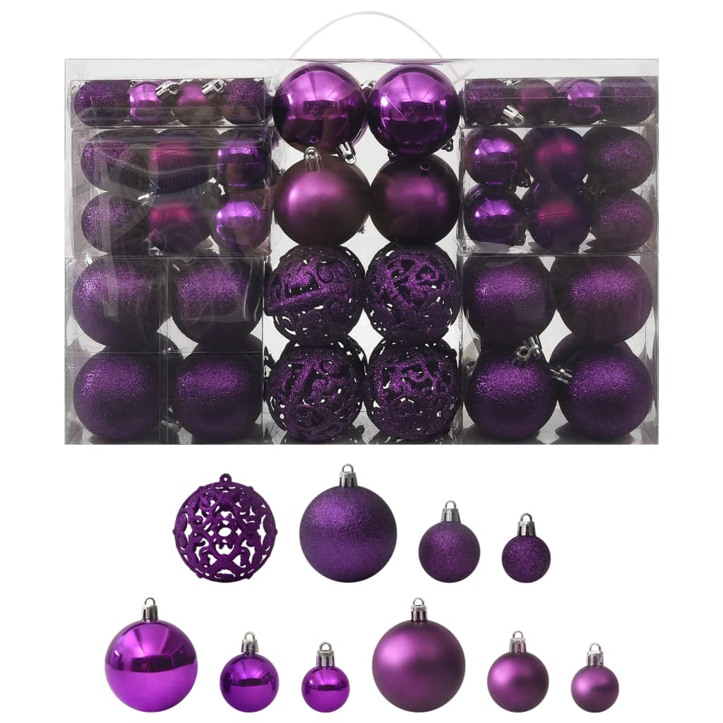 100-Delige Kerstballenset Paars