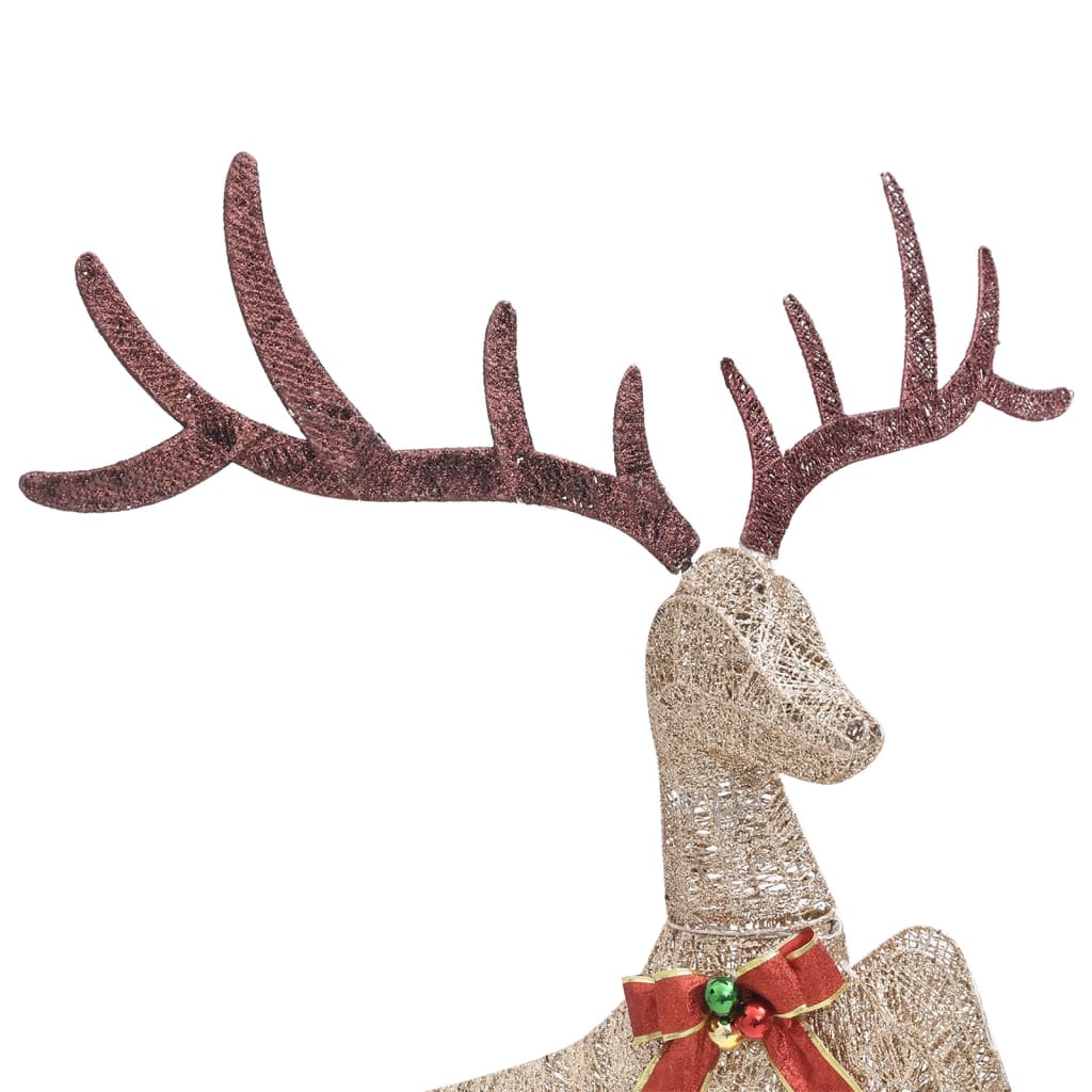 Kerstversiering Vliegend Rendier Warmwit 120 Led's Goudkleurig