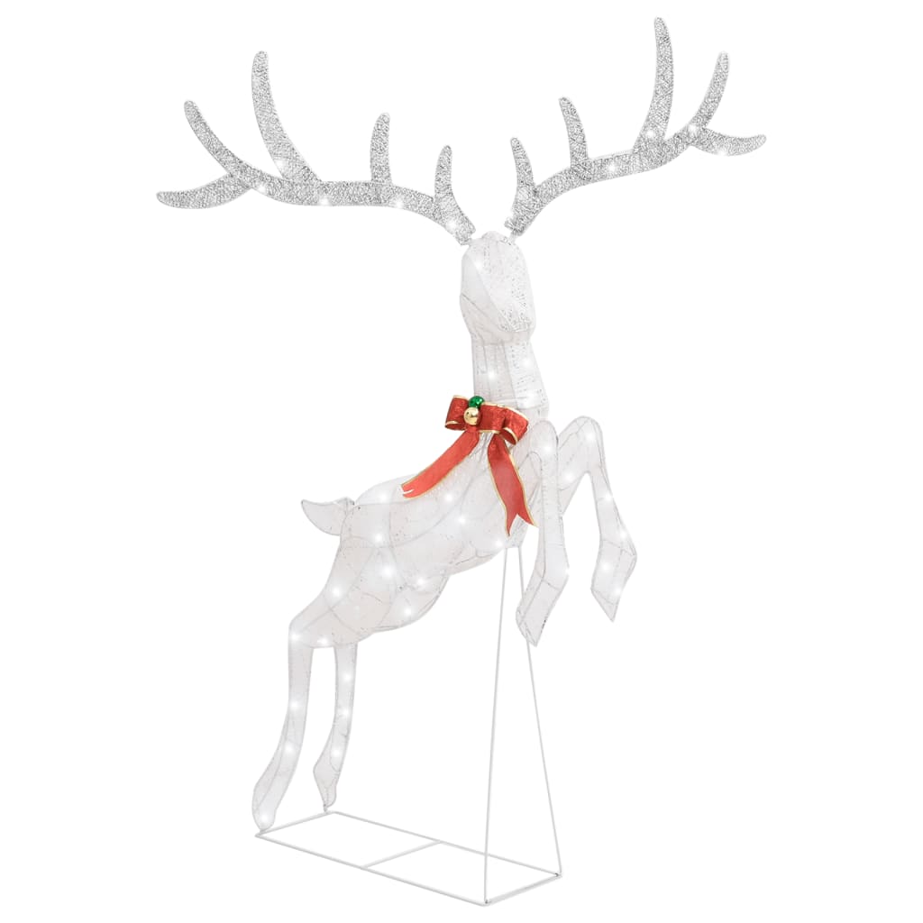 Kerstversiering Vliegend Rendier Koudwit 120 Led's Zilverkleurig