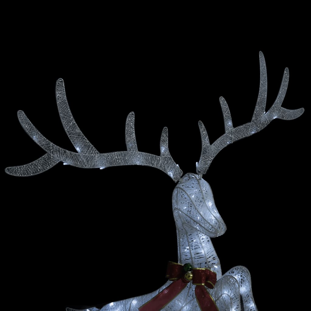 Kerstversiering Vliegend Rendier Koudwit 120 Led's Zilverkleurig