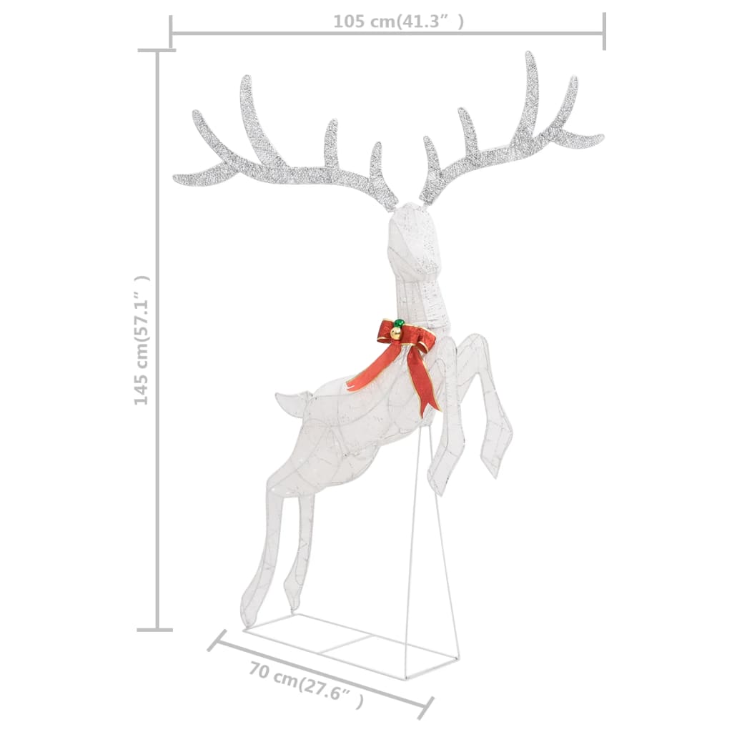 Kerstversiering Vliegend Rendier Koudwit 120 Led's Zilverkleurig