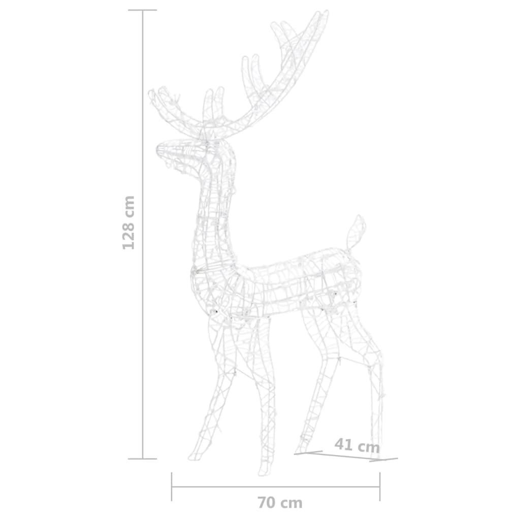 Kerstversiering Rendier 140 Led's Meerkleurig 128 Cm Acryl
