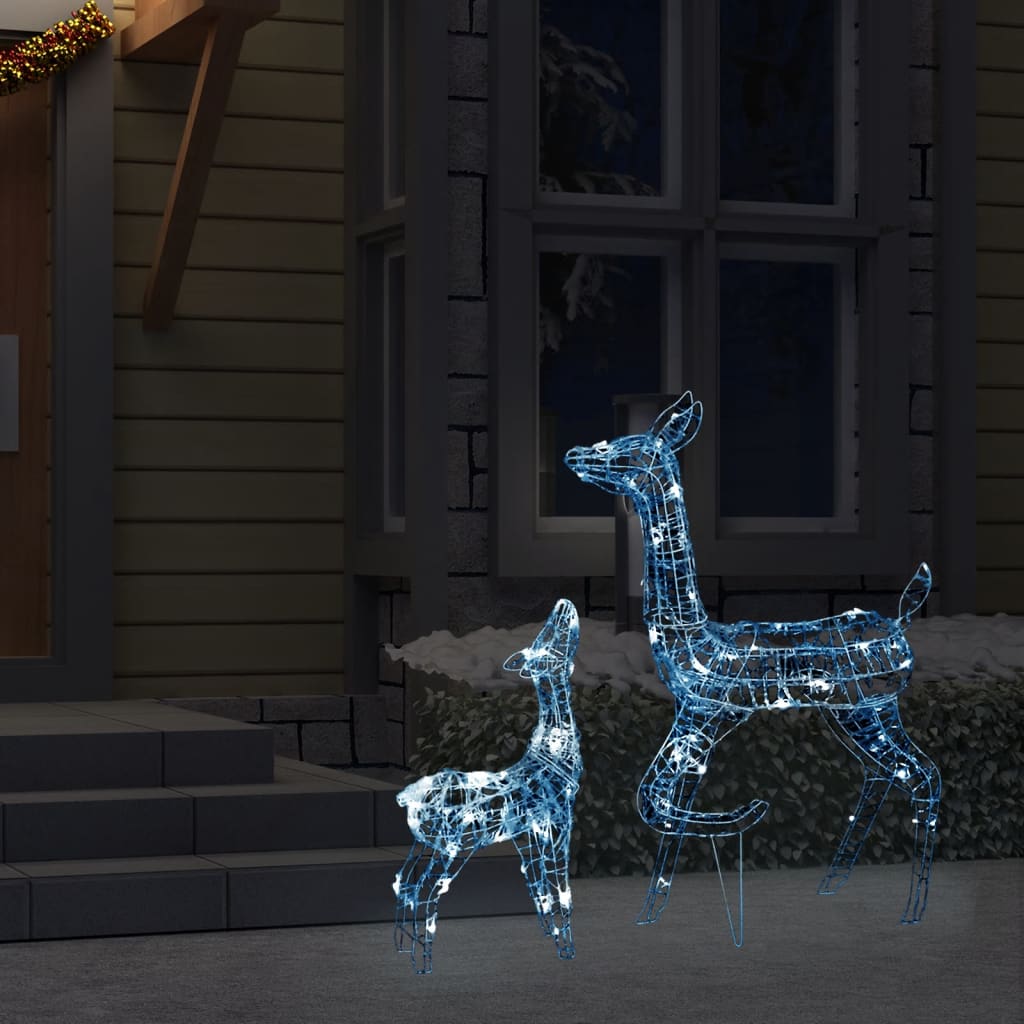 Kerstversiering Rendierfamilie 160 Led's Koudwit Acryl