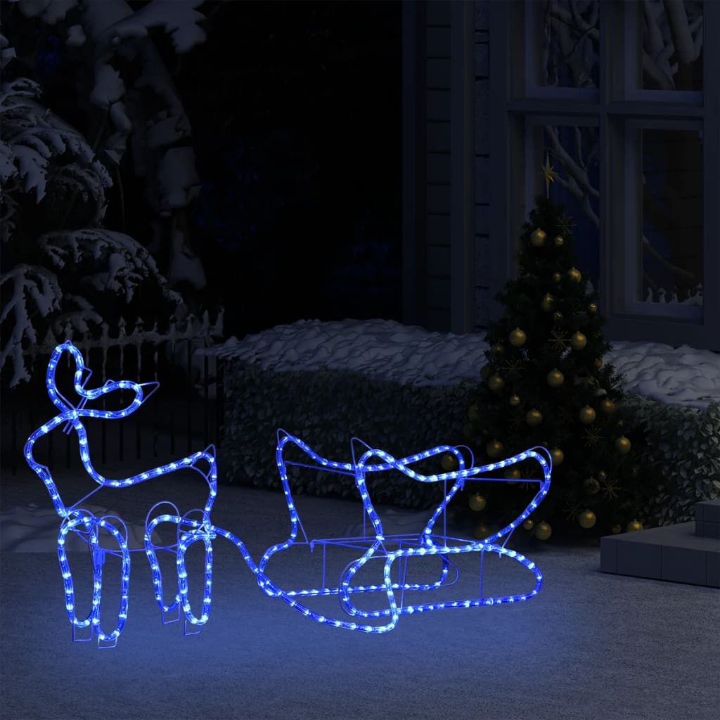 Buitenkerstversiering Rendier En Slee 252 Led's