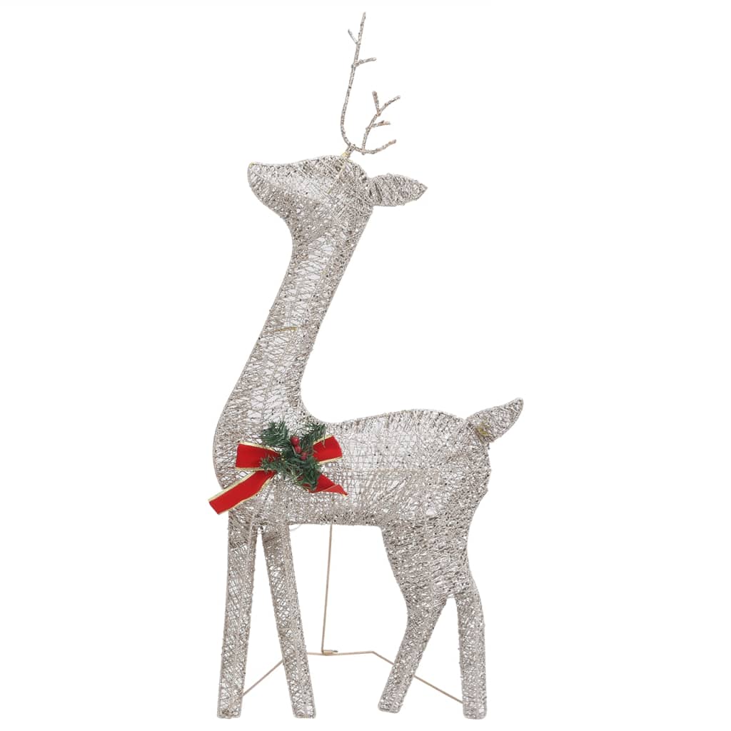 Rendierfamilie Kerstmis Warmwit 270X7X90 Cm Mesh Goudkleurig
