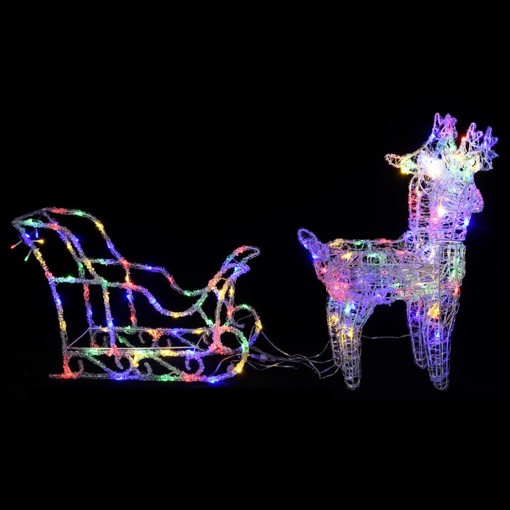 Kerstversiering Rendieren En Slee 160 Led's 130 Cm Acryl