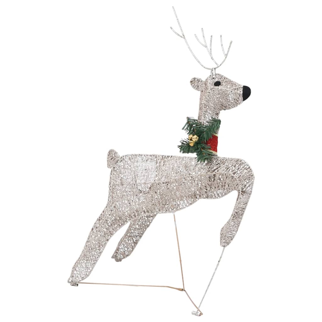 Buitenkerstversiering Rendieren En Slee 100 Led's Goudkleurig
