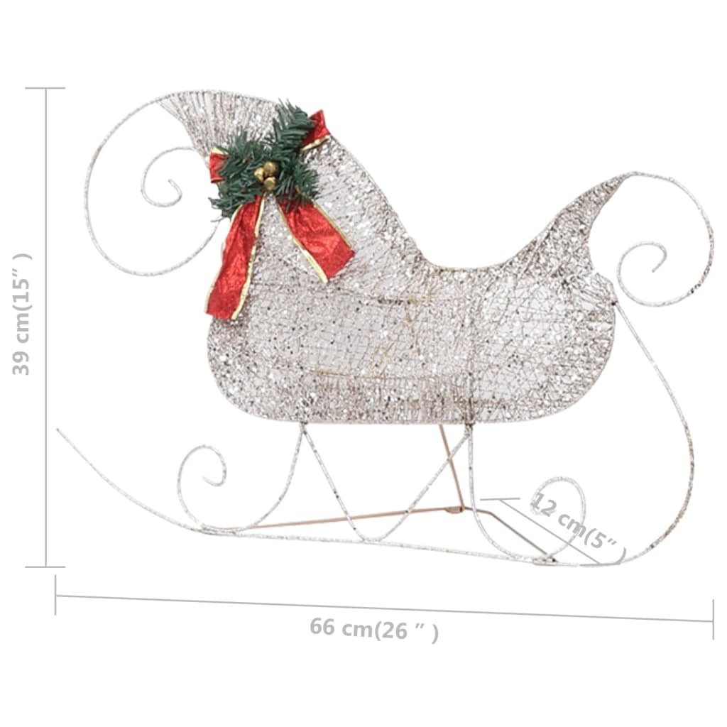 Buitenkerstversiering Rendieren En Slee 100 Led's Goudkleurig