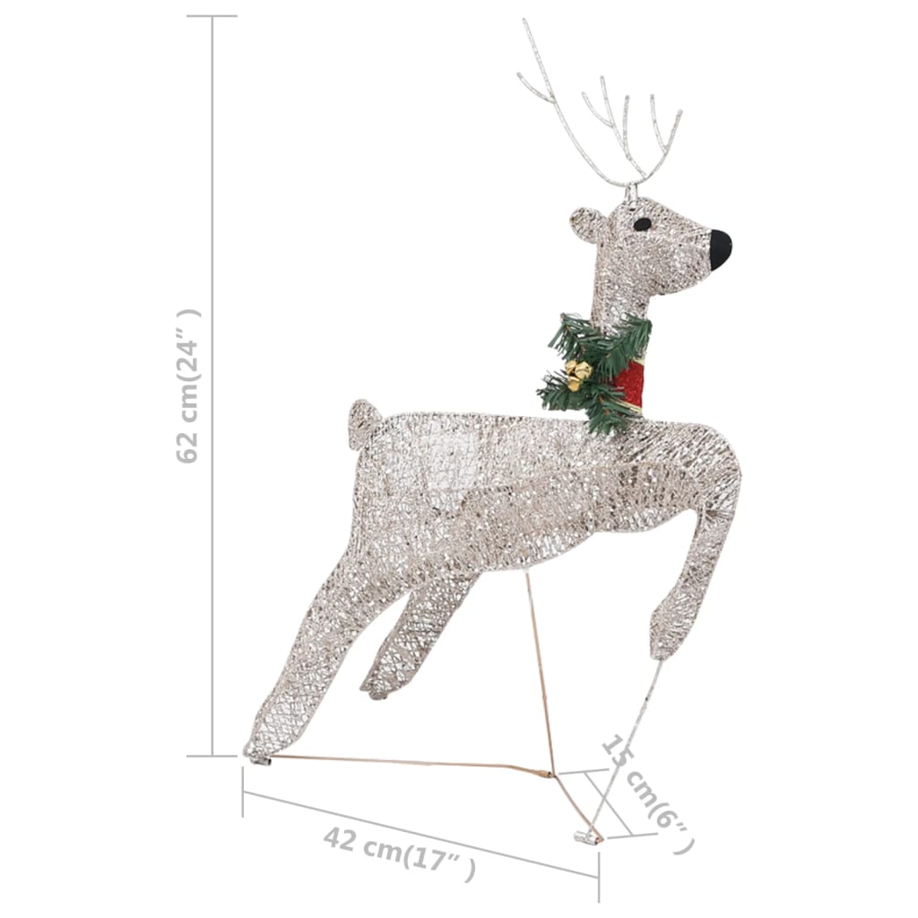 Buitenkerstversiering Rendieren En Slee 100 Led's Goudkleurig