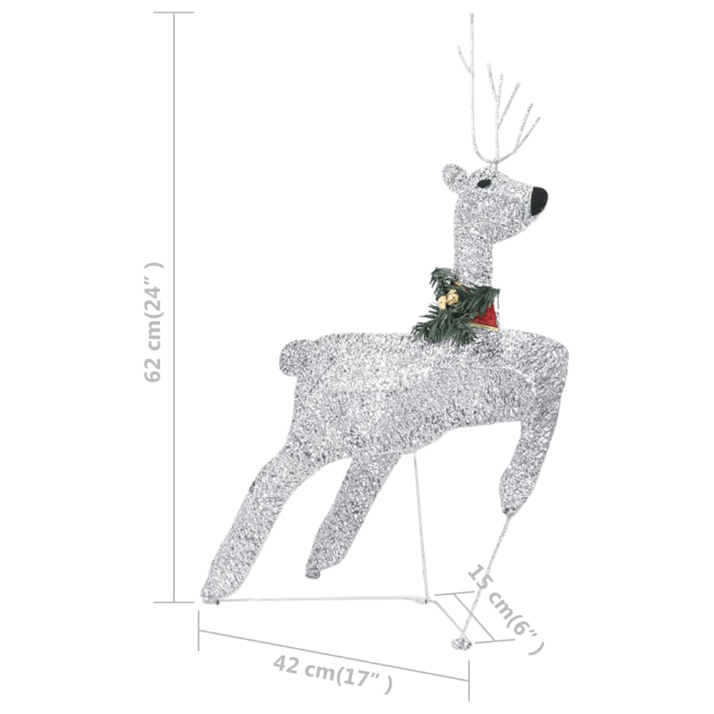 Buitenkerstversiering Rendieren En Slee 100 Led's Zilverkleurig