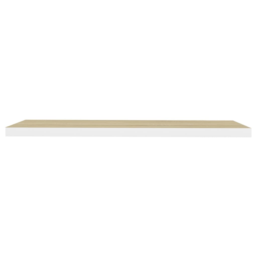 Wandschappen Zwevend 2 St 90X23,5X3,8 Cm Mdf Eikenkleurig Wit