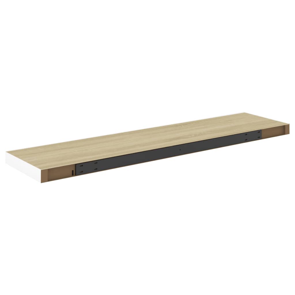 Wandschappen Zwevend 4 St 90X23,5X3,8 Cm Mdf Eikenkleurig Wit