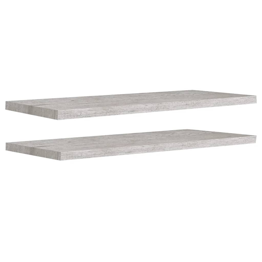 Wandschappen Zwevend 2 St 90X23,5X3,8 Cm Mdf Betongrijs