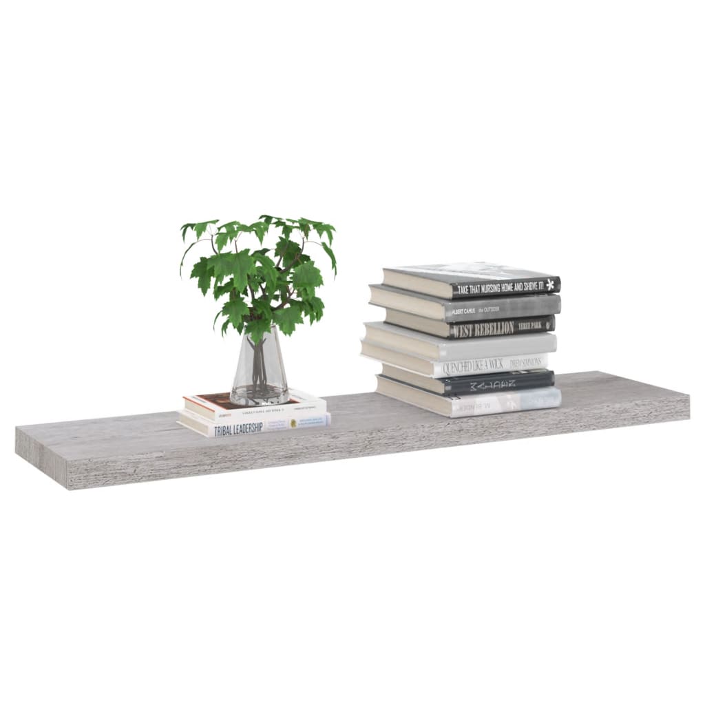 Wandschappen Zwevend 2 St 90X23,5X3,8 Cm Mdf Betongrijs