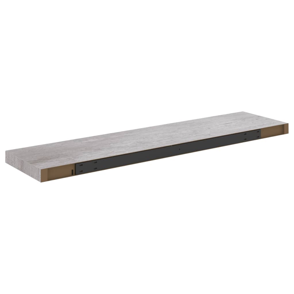 Wandschappen Zwevend 2 St 90X23,5X3,8 Cm Mdf Betongrijs
