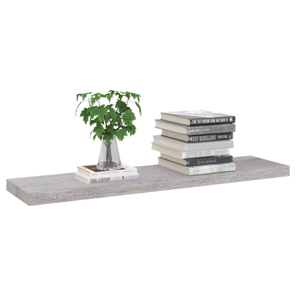 Wandschappen Zwevend 4 St 90X23,5X3,8 Cm Mdf Betongrijs