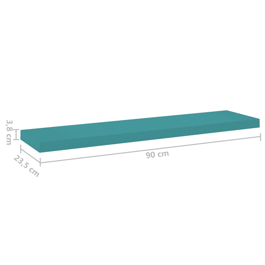 Wandschappen Zwevend 4 St 90X23,5X3,8 Cm Mdf Blauw