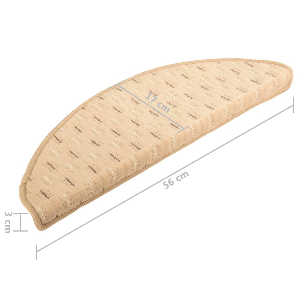 Trapmatten 15 St 56X20 Cm Crèmekleurig