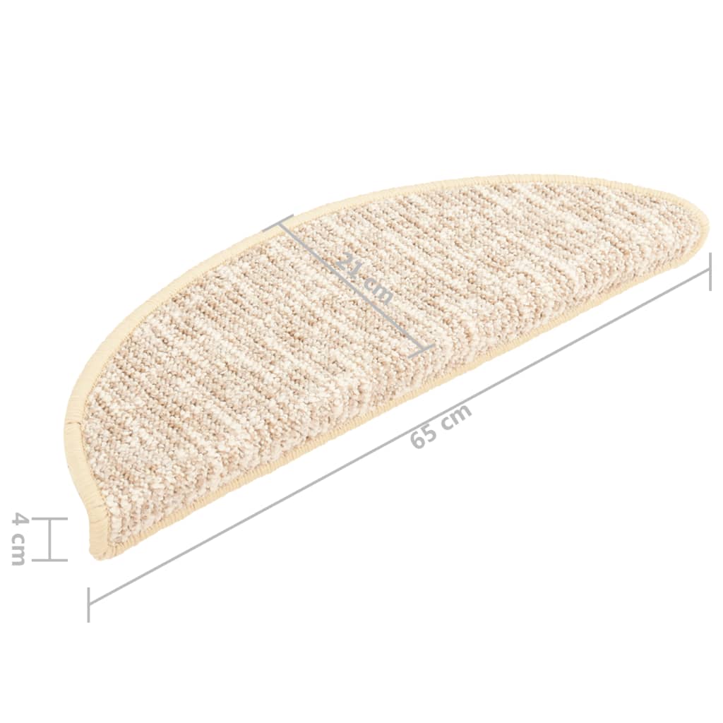 Trapmatten 15 St 65X25 Cm Crèmekleurig