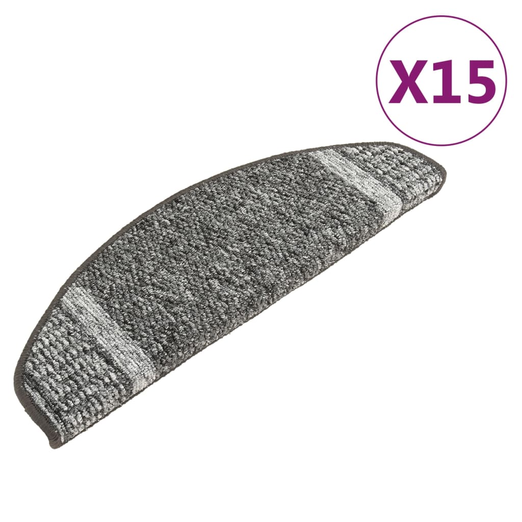 Trapmatten 15 St Zelfklevend 65X25 Cm Grijs
