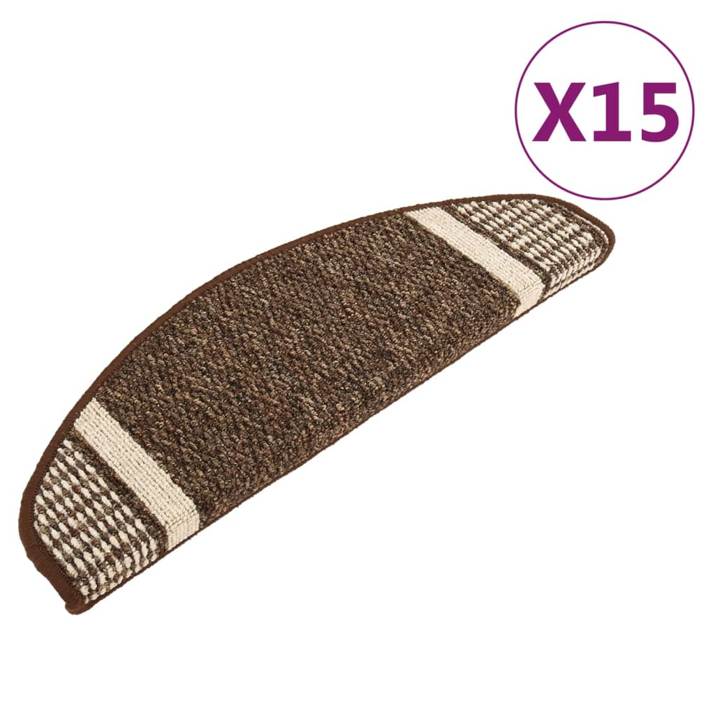 Trapmatten 15 St Zelfklevend 65X25 Cm Donkerbruin