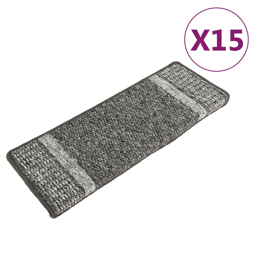 Trapmatten 15 St Zelfklevend 65X25 Cm Grijs