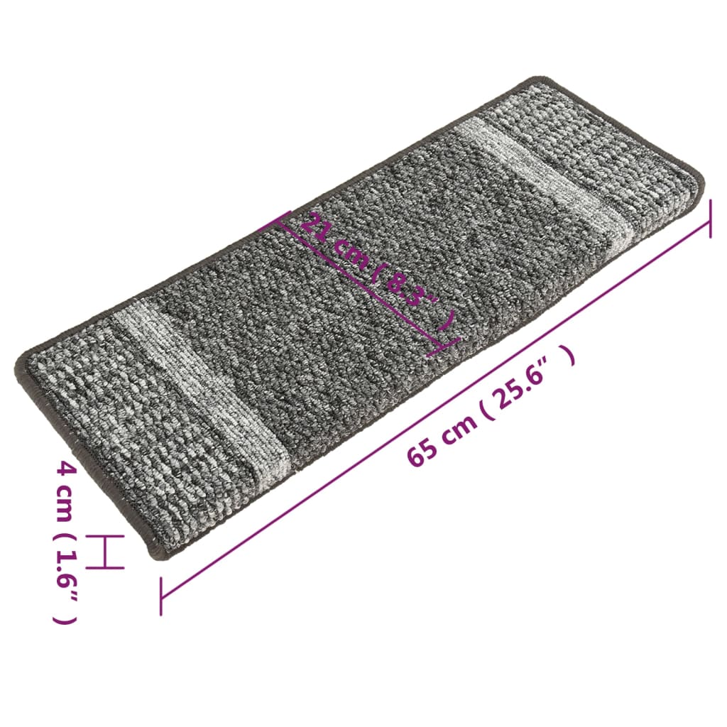 Trapmatten 15 St Zelfklevend 65X25 Cm Grijs
