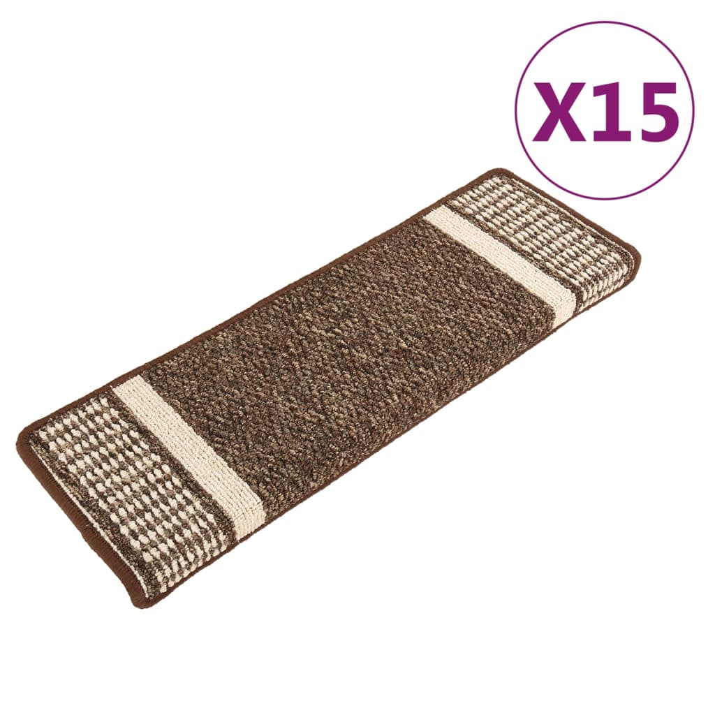 Trapmatten 15 St Zelfklevend 65X25 Cm Donkerbruin