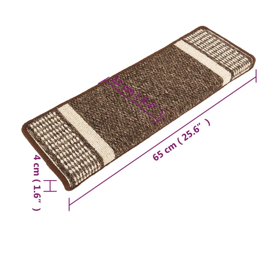 Trapmatten 15 St Zelfklevend 65X25 Cm Donkerbruin
