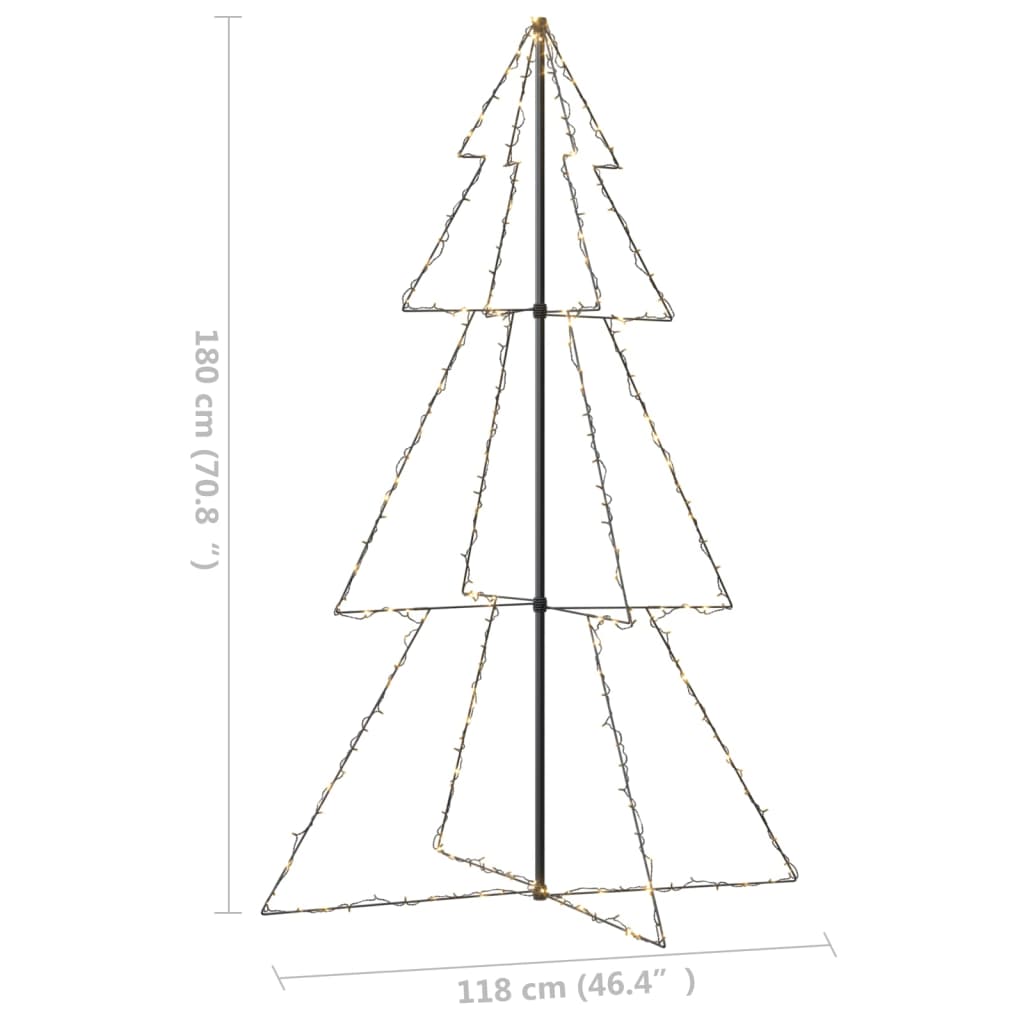 Kegelkerstboom 240 Led's Binnen En Buiten 118X180 Cm
