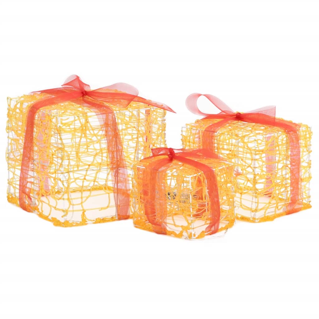 Kerstverlichting Geschenkdozen 3 St Decoratief Acryl Warmwit
