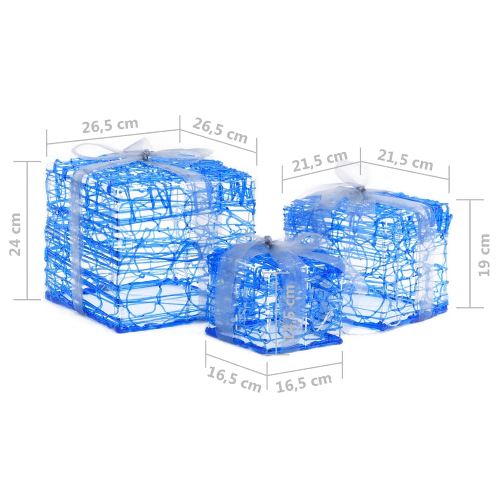 Kerstverlichting Geschenkdozen 3 St Decoratief Acryl Koudwit