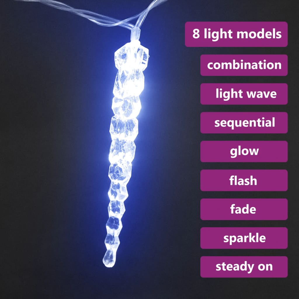 Kerstverlichting Ijspegel Met 200 Led's Acryl Blauw