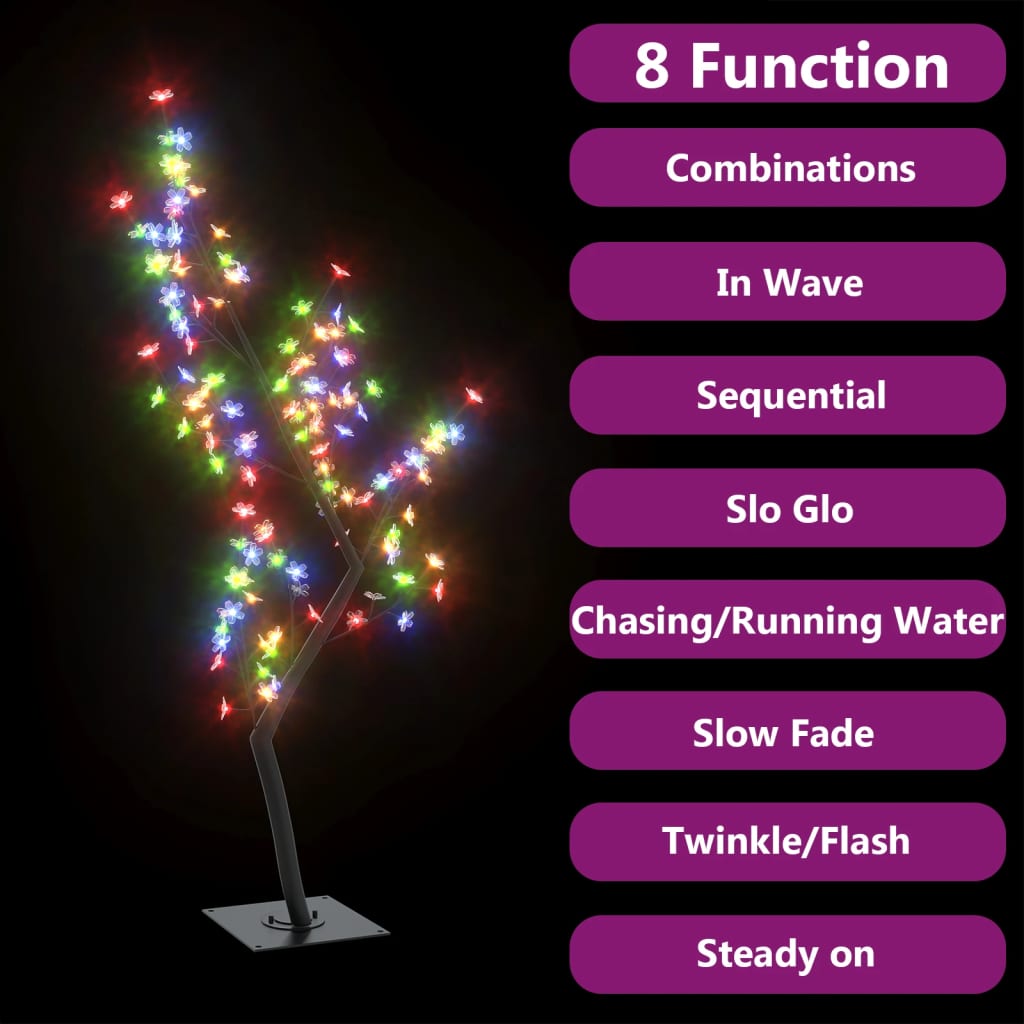 Kerstboom Met 128 Led's Meerkleurig Licht Kersenbloesem 120 Cm