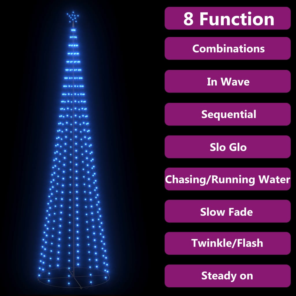 Kegelkerstboom 400 Led's 100X360 Cm Blauw