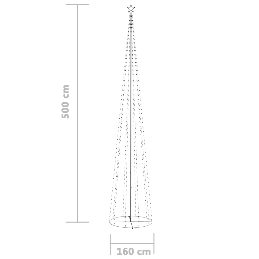 Kegelkerstboom 752 Led's 160X500 Cm Koudwit
